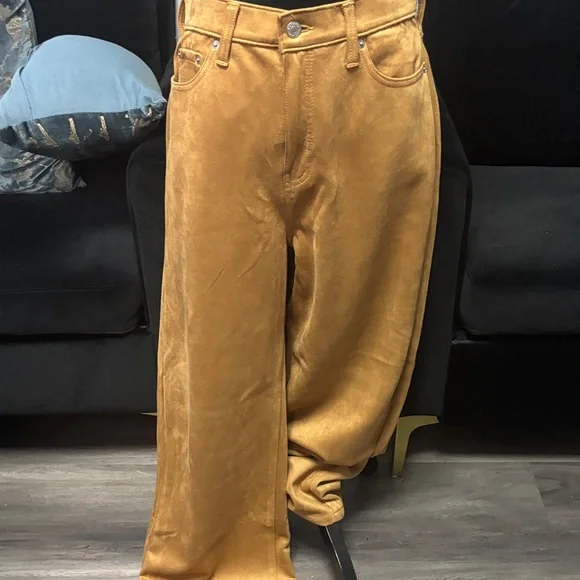 Banana Republic Factory Ultra High rise Wide leg Vegan Suede Pants - Picture 1 of 6